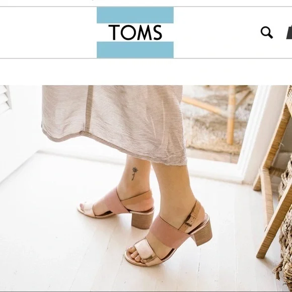 TOMS Pink and Gold Poppy Sandals - Picture 10 of 10